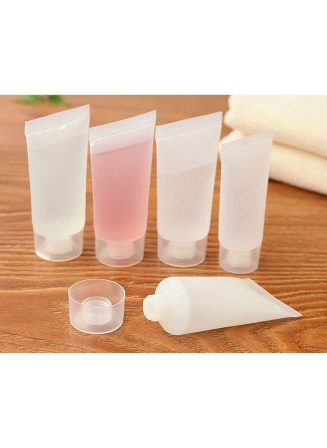20 Pcs 5 Ml 0.17Oz Transparent Empty Refillable Soft Tube Portable Squeeze Bottle With Screw Cap Facial Cleanser Lotion Cream Toothpaste Sample Dispense Vials Container For Travel