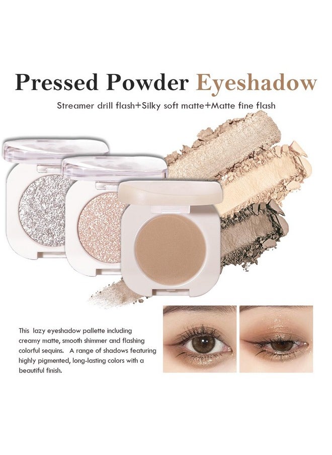 Single Glitter Eyeshadow,Pale Champagne Glow Eyeshadow, High Pigment Ultra-Blendable Formula Smooth Powder Long Lasting,Glossy Korean Eye Shadow Makeup 11# Weaving Maid