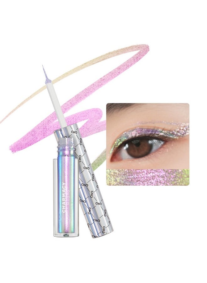 Chameleon Liquid Eyeliner, Intense Shifting Colored Eyeliner, Waterproof Eyeliner Liquid Gold Glitter Eyeliner, High Pigmented, Smudge Proof Formula,Ultra-Fine Tip 305