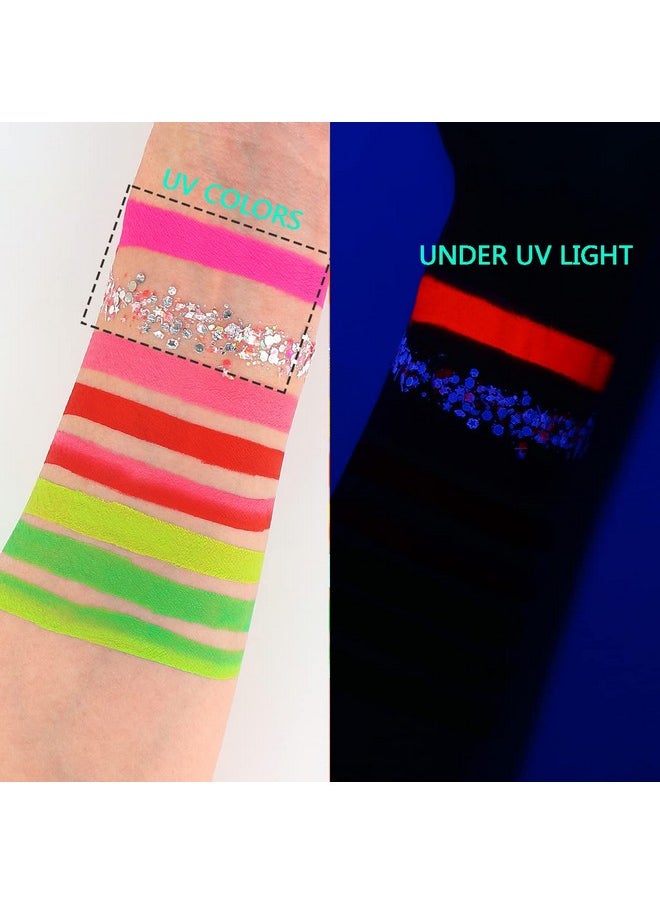 Water Activated Eyeliner Palette With Glitter Smudge Proof Face Paint Makeup Kit-Fruit Series (Watermelon)