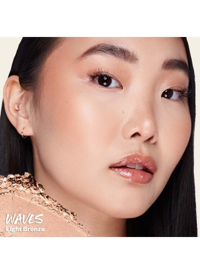 Sun Show Glowy Warmth Baked Bronzer - Contouring Powder For Cheekbones, Nose & Jawline - Enriched With Concentrated Fatty Acids - Talc-Free, Vegan & Hypoallergenic - Waves