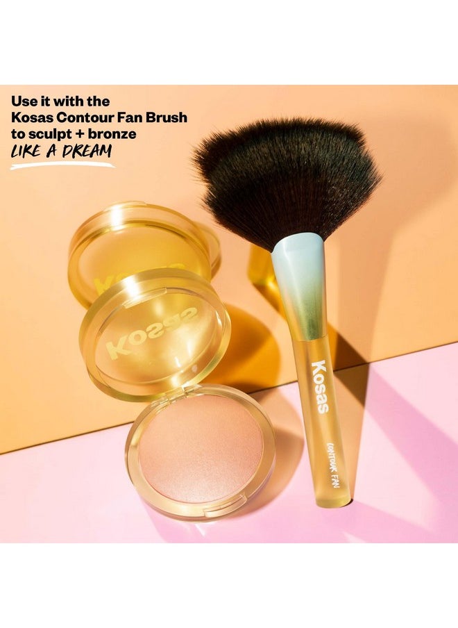 Sun Show Glowy Warmth Baked Bronzer - Contouring Powder For Cheekbones, Nose & Jawline - Enriched With Concentrated Fatty Acids - Talc-Free, Vegan & Hypoallergenic - Waves