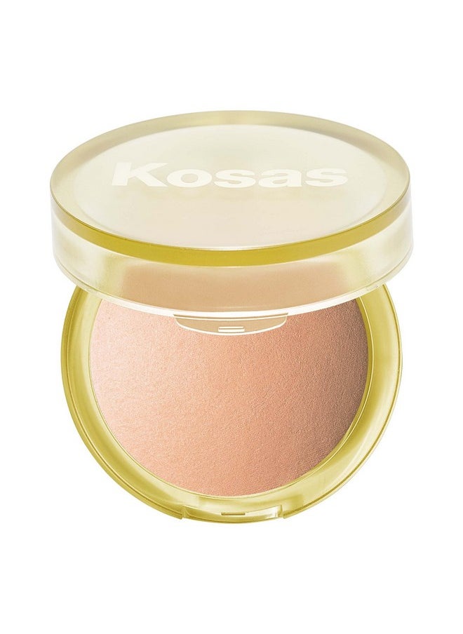 Sun Show Glowy Warmth Baked Bronzer - Contouring Powder For Cheekbones, Nose & Jawline - Enriched With Concentrated Fatty Acids - Talc-Free, Vegan & Hypoallergenic - Waves