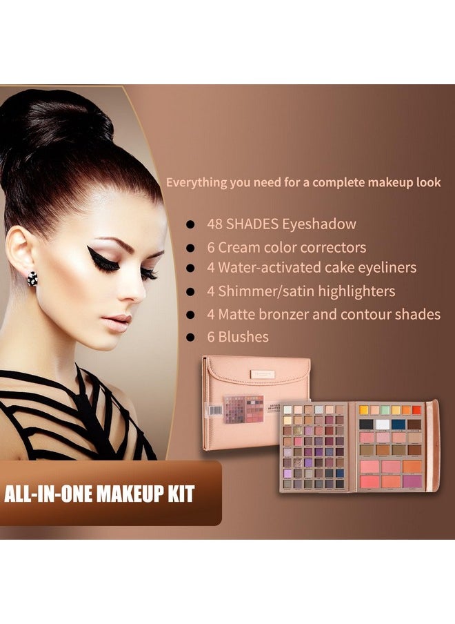 Artistry Attire 72Pc Beauty Portfolio And Complete Beauty Arsenal With Eyeshadows, Highlighters, And More In One, Versatile Beauty Essential With An All In One Makeup Kit