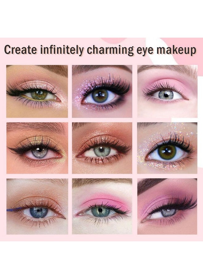 18Colors Nude Pink Rose Gold Shimmery Eyeshadow Palette Makeup,Light Nude Soft Glitter Sparkly Highly Pigmented Eye Shadow Long Lasting Waterproof Naturing-Looking Blendable For Beginners