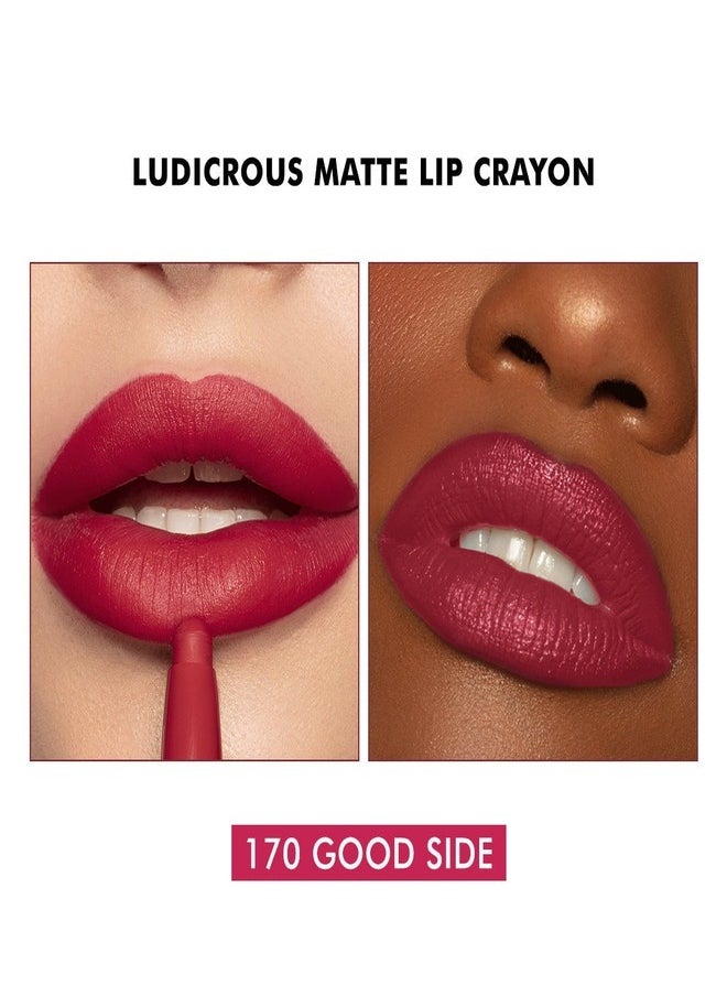 Milani Ludicrous Matte Lip Crayon Long Lasting Cream-to-Matte Lip Color, Matte Lip Color Stock With Glide-On Formula, Vegan & Cruelty-Free (170: Good Side) 1.4g