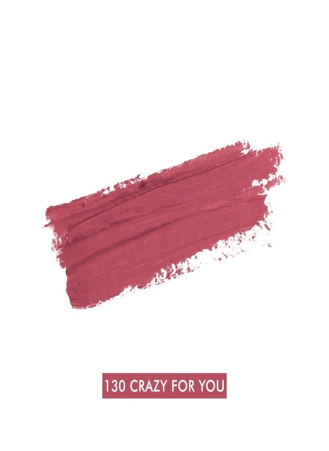 Milani Ludicrous Matte Lip Crayon Long Lasting Cream-to-Matte Lip Color, Matte Lip Color Stock With Glide-On Formula, Vegan & Cruelty-Free ( 130 Crazy-for-You) 1.4g