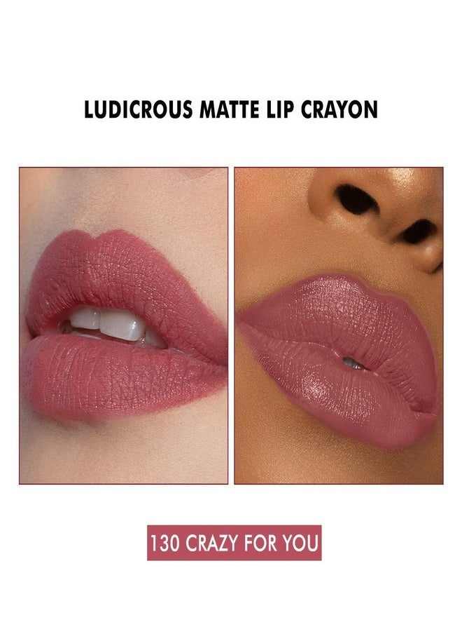 Milani Ludicrous Matte Lip Crayon Long Lasting Cream-to-Matte Lip Color, Matte Lip Color Stock With Glide-On Formula, Vegan & Cruelty-Free ( 130 Crazy-for-You) 1.4g