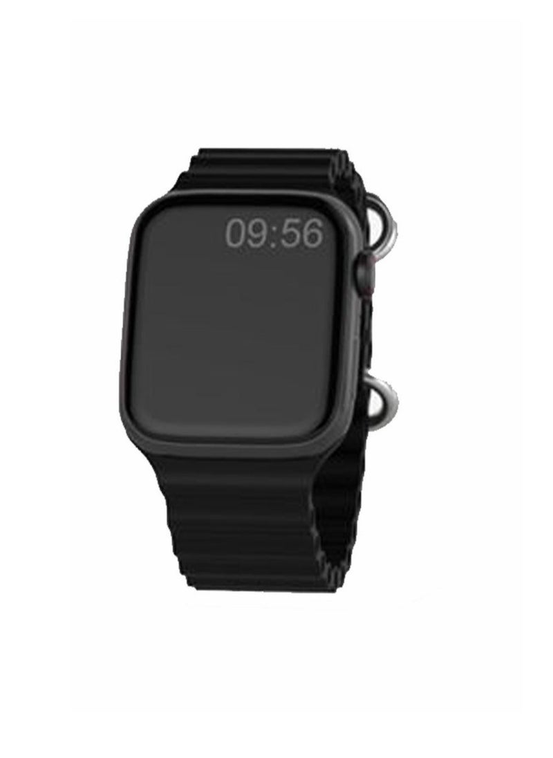 Modio Super Mini Ladies Special Smart Watch with Three Set Strap and Wireless Charger Black