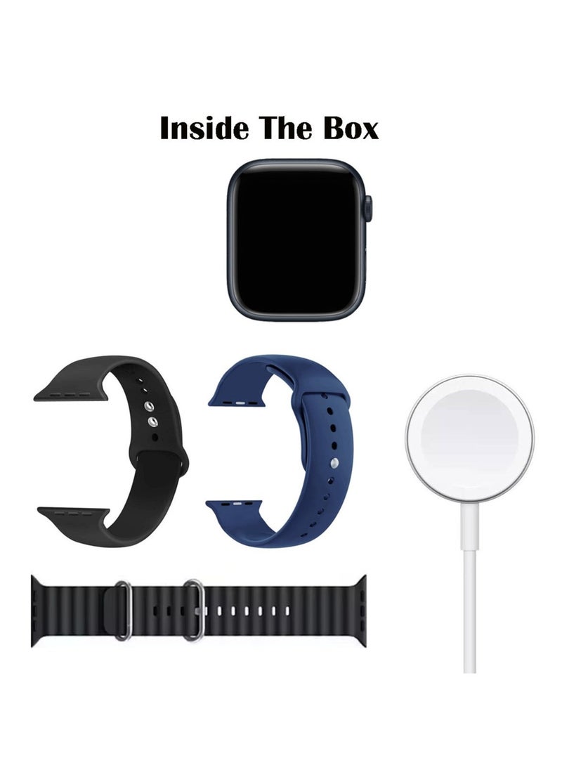 Modio Super Mini Ladies Special Smart Watch with Three Set Strap and Wireless Charger Black