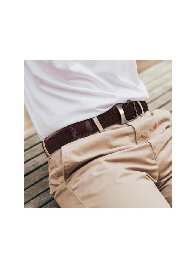 Belts for Men Elastic, Belts Stretch Elasticated Belts, Braided Woven Nylon Work Belts for Casual Jeans Golf Shirts Pants Shorts, Casual Belts