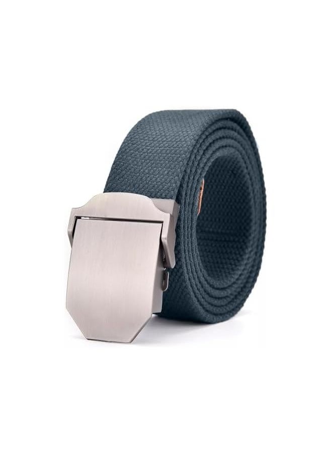 Men's Canvas Webbing Belt - Military Style - Tactical Belt with Metal Buckle - Adjustable Strap to Make Comfortable Fit.