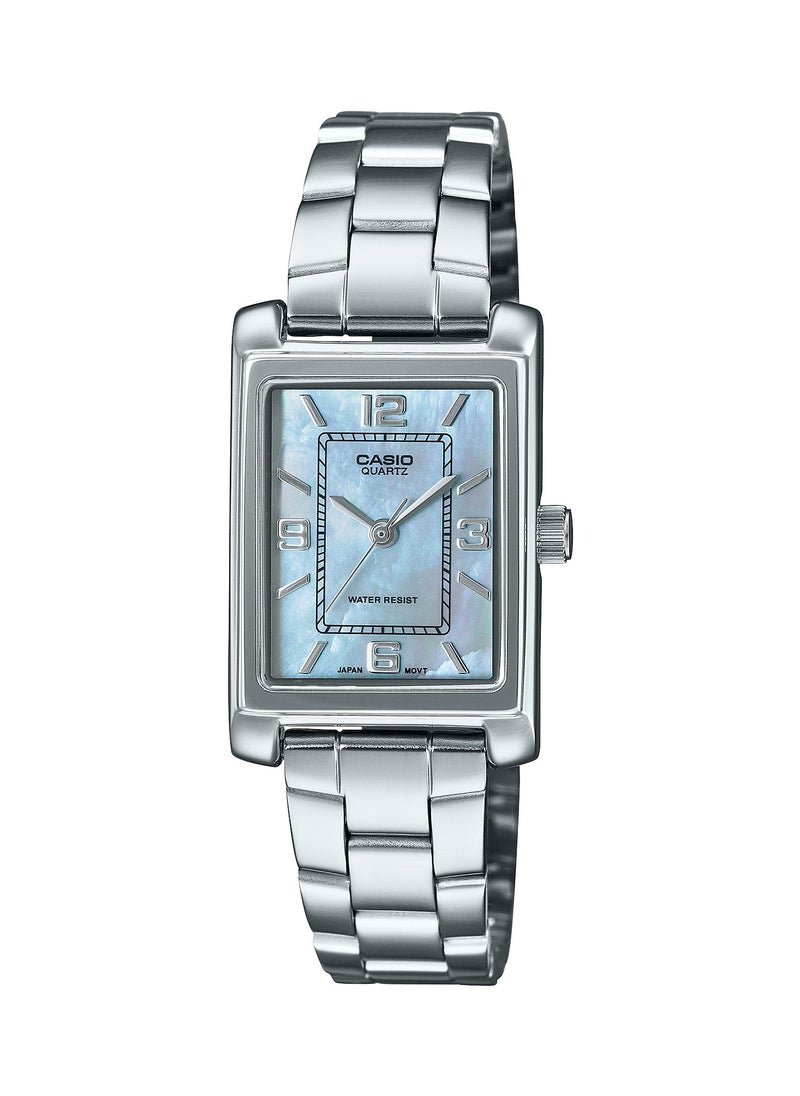 classic analog watch with mother of pearl dial and tonneau case LTP-1234DS-2A