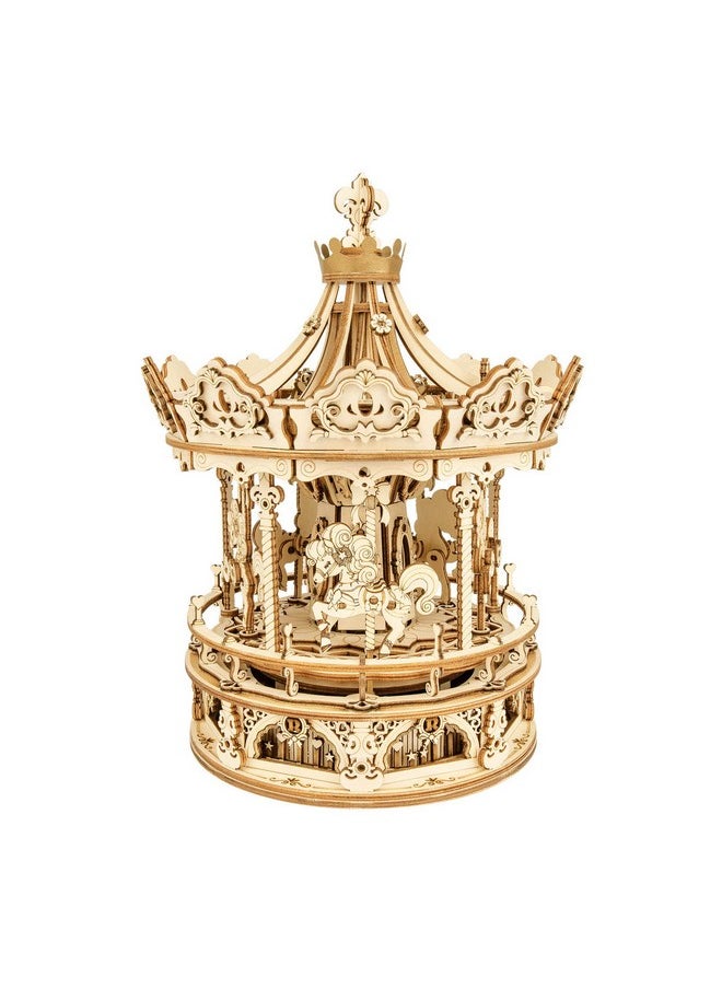 Music Box 3D Puzzles For Adults, Mechanical Diy Wooden Toys, Gifts On Birthday/Valentine'S Day/Christmas - Romantic Carousel