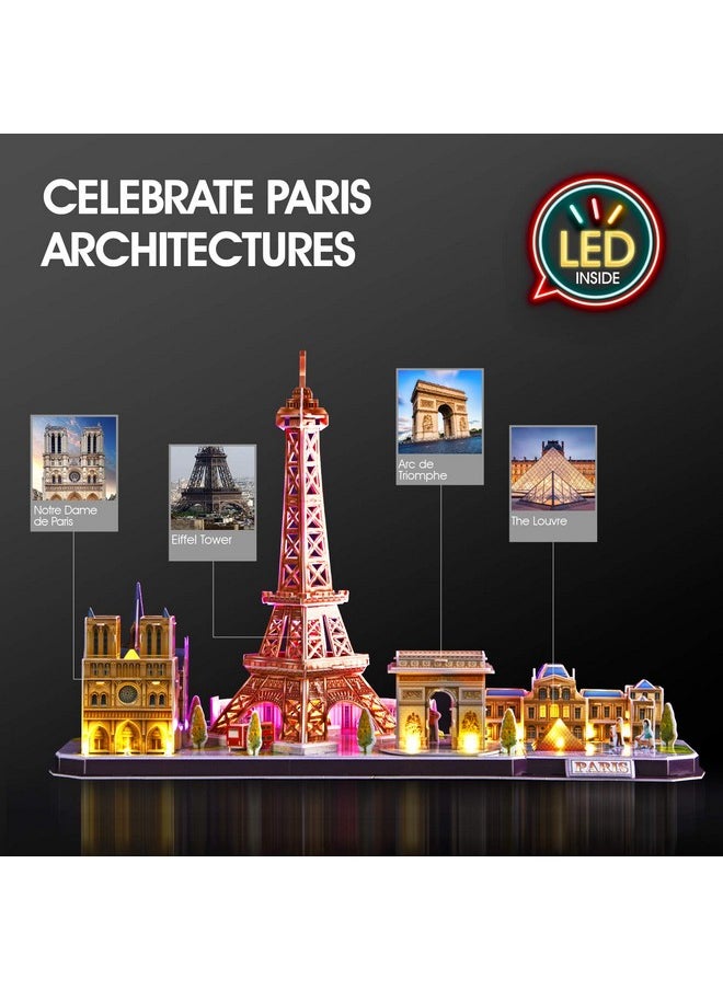 3D Puzzles For Kids Ages 8-10 Led Paris Cityline, Toys For Kids Arts And Crafts For Kids Ages 8-12 Stem Projects For Kids Ages 8-12 Gifts For Girls Boys Xmas Gifts For Kids Christmas Decor