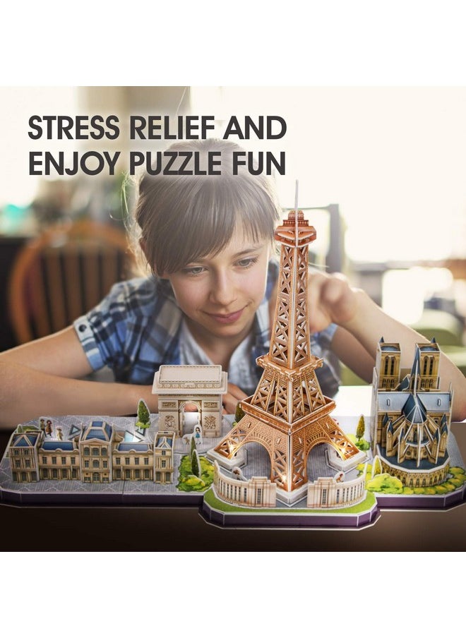 3D Puzzles For Kids Ages 8-10 Led Paris Cityline, Toys For Kids Arts And Crafts For Kids Ages 8-12 Stem Projects For Kids Ages 8-12 Gifts For Girls Boys Xmas Gifts For Kids Christmas Decor