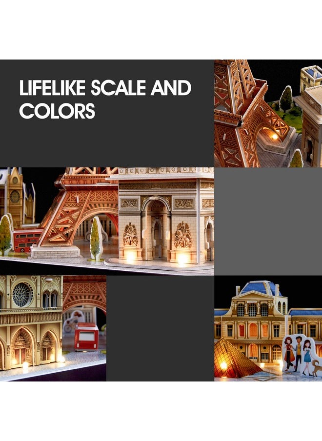 3D Puzzles For Kids Ages 8-10 Led Paris Cityline, Toys For Kids Arts And Crafts For Kids Ages 8-12 Stem Projects For Kids Ages 8-12 Gifts For Girls Boys Xmas Gifts For Kids Christmas Decor