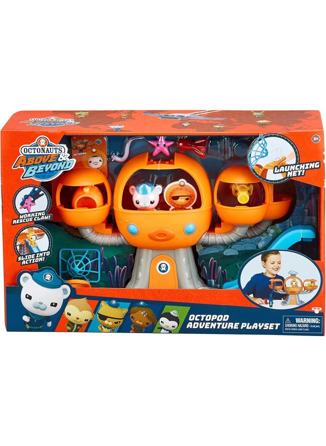 Octopod Playset | 6 Pieces Including Deep Sea Captain Barnacles & Net Launcher