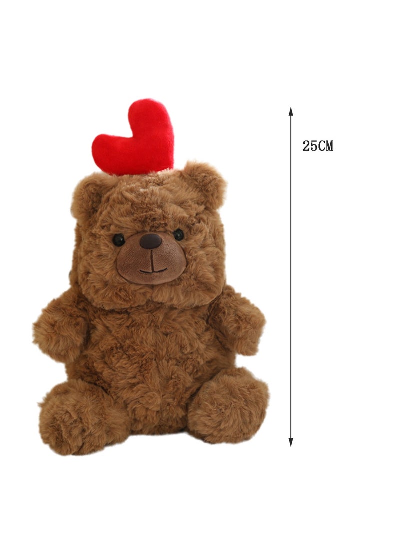 25 CM Cute Cartoon Bear Plush Toy Soft Stuffed Animal Doll For Girls And Boys All Ages Gift