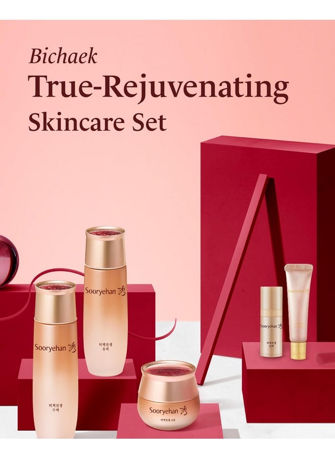 Bichaek True-Rejuvenating Skincare Set (206 Ml/6.97 Fl Oz) - Radiant And Firm Skin, Skin Elasticity. Korean Panax Ginseng, Korean Medicine Extracts & Amino Acids