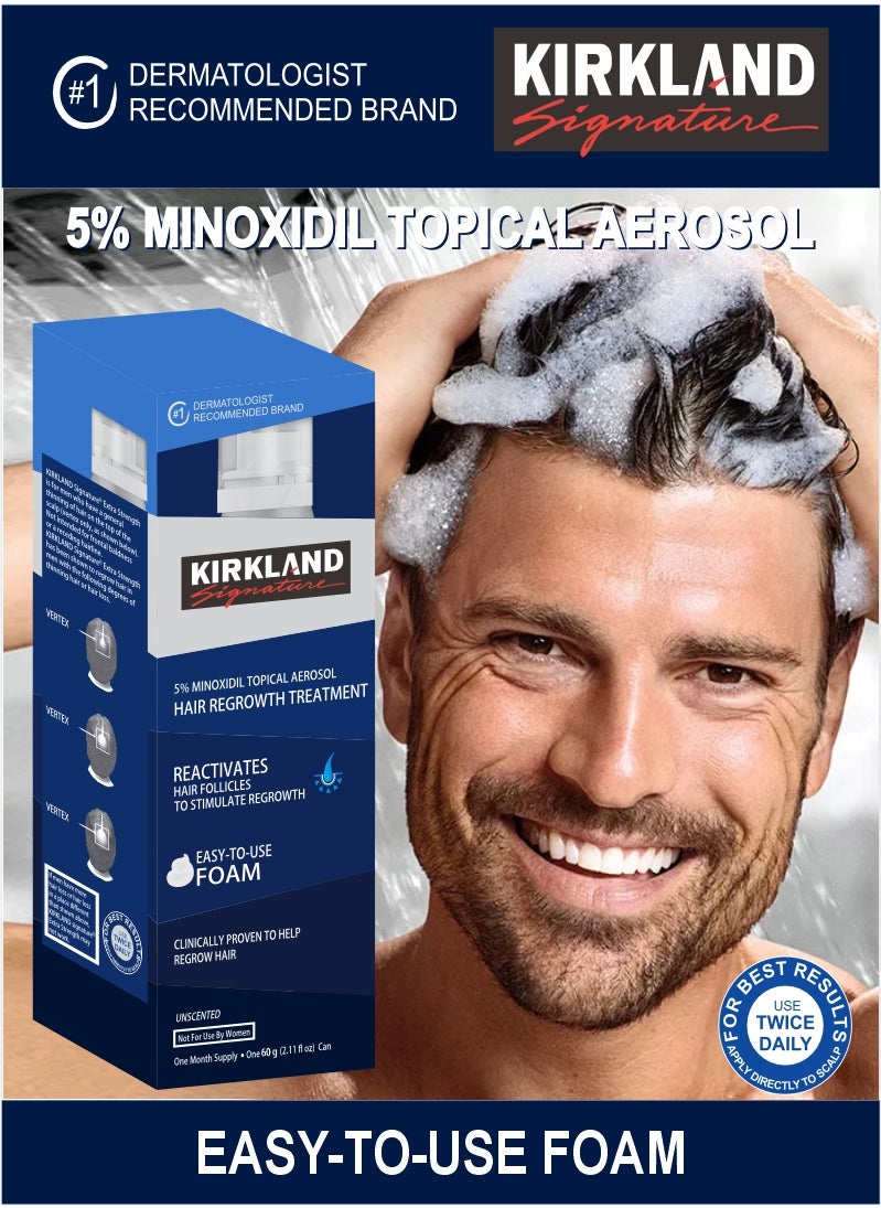 Easy-to-Use Minoxidil 5% Aerosol Foam – 60 GM for Thinning Hair