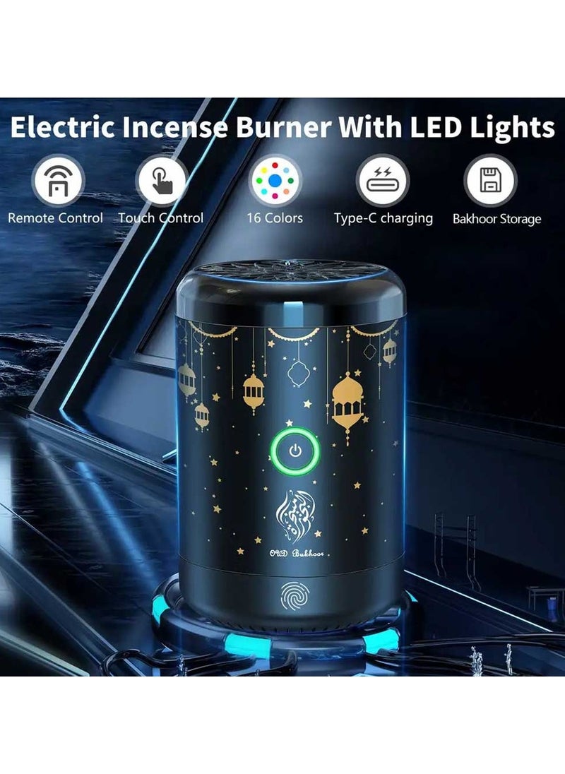 Ramadan Design Electric Incense Burner Bakhoor Incense Burner With 16 Lights For Car