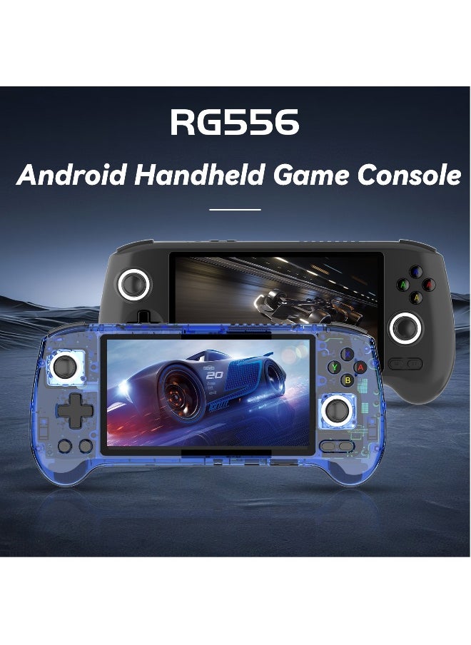 RG556 Handheld Game Console Unisoc T820 Android 13 5.48 inch AMOLED Screen 5500mAh WIFI Bluetooth Retro Video Players (Blue 128G)