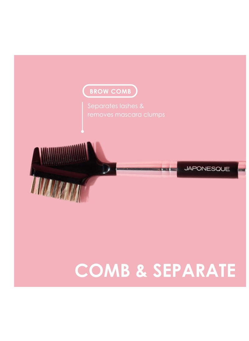 JAPONESQUE Brow & Lash Shaper with 3 Different Spoolie Brushes, for Separating Lashes, Eliminating Mascara Clumps, and Grooming and Shaping Brows