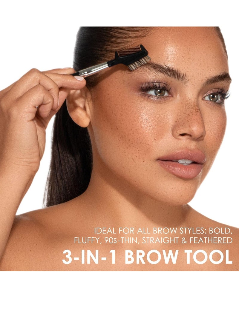 JAPONESQUE Brow & Lash Shaper with 3 Different Spoolie Brushes, for Separating Lashes, Eliminating Mascara Clumps, and Grooming and Shaping Brows