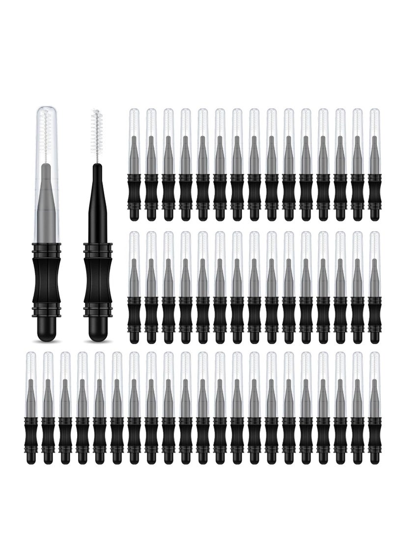 100 Pcs Micro Eyebrow Brush with Cap Brow Lamination Brush Eyelash Brow Brush Lash Filler Eyebrow Lash Lift Tools for Eyebrows and Eyelashes Extensions (Black)