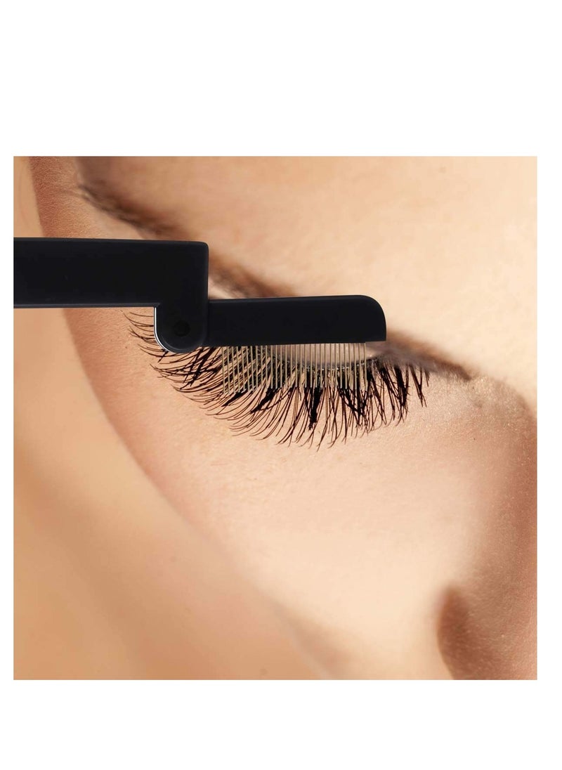 Dual-Sided Folding Mascara and Brow Grooming Tool - Lash Separator, Applicator, and Compact Eyebrow Brush