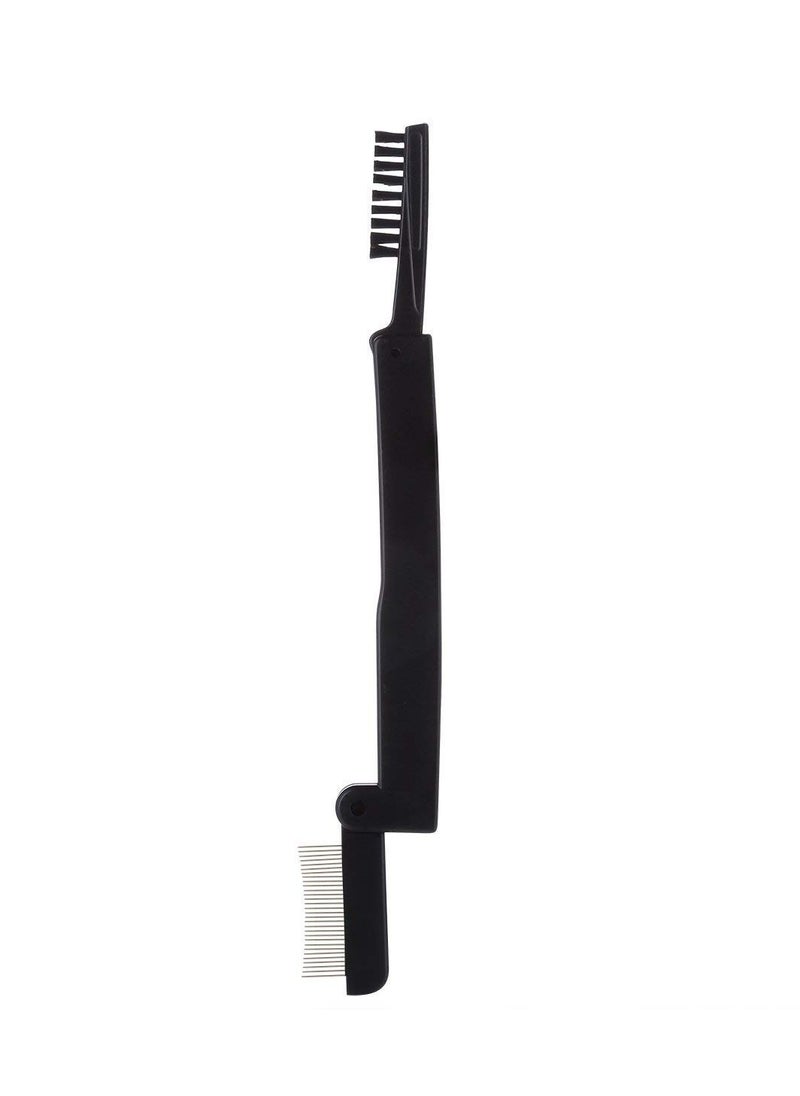 Dual-Sided Folding Mascara and Brow Grooming Tool - Lash Separator, Applicator, and Compact Eyebrow Brush