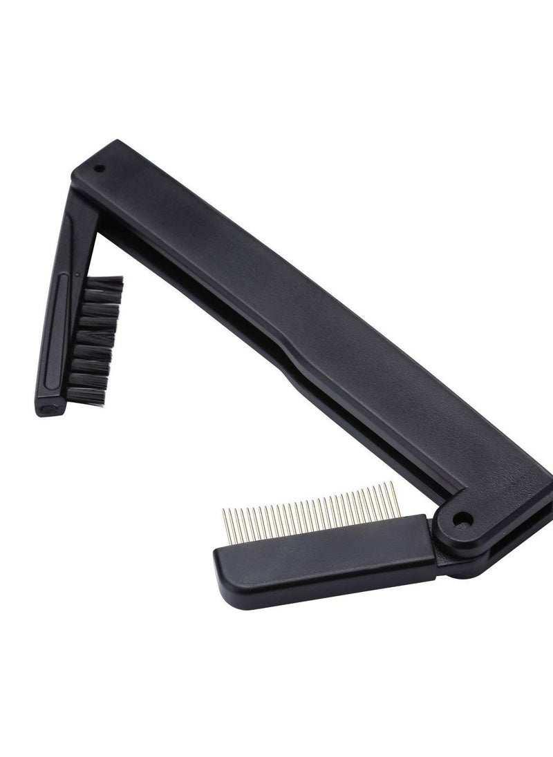 Dual-Sided Folding Mascara and Brow Grooming Tool - Lash Separator, Applicator, and Compact Eyebrow Brush