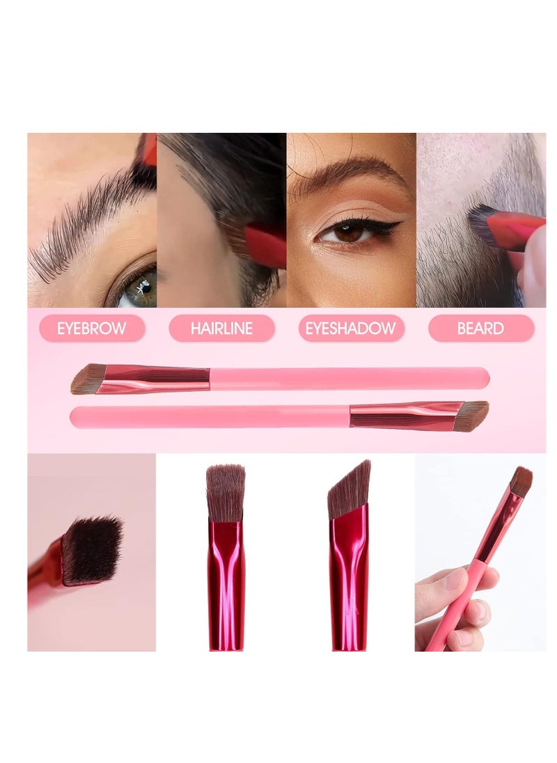 2PCS Multi-function Eyebrow Brush Make Hair Like Strokes at All, Eye Brow Concealer Contour Brush, Professional Square Angled Eyebrow Brush for Eye Brow Makeup