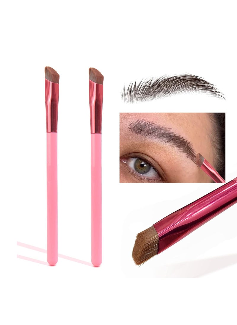 2PCS Multi-function Eyebrow Brush Make Hair Like Strokes at All, Eye Brow Concealer Contour Brush, Professional Square Angled Eyebrow Brush for Eye Brow Makeup