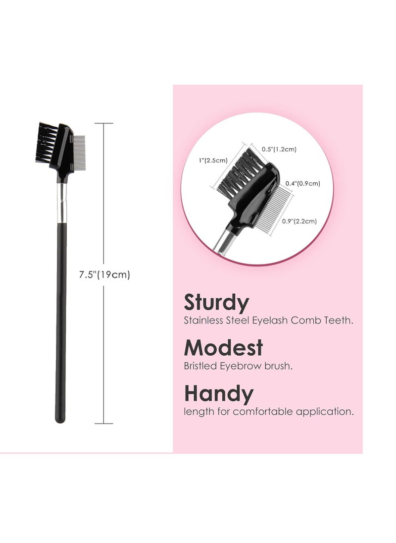 Beauty7 Eyelash Brush Eyebrow Brush Spoolie Brush Eyelash Resuable Dual Comb Stainless Steel Teeth Mascara Applicator Makeup Tool Eyebrow Eyelash