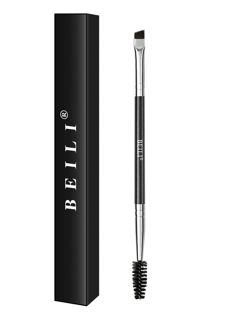 BEILI Duo Eyebrow Brush - Professional Angled Eye Brow Brush and Spoolie Brush