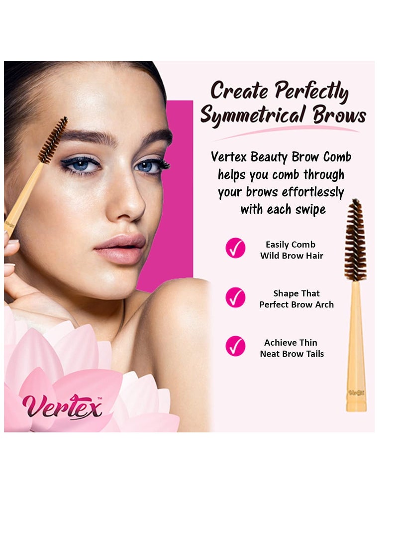 Vertex Eyebrow Brush Spoolie Comb - For Eyebrows Blending Brow Pomade | Small Angled Eyelash Brush For Longer Lashes