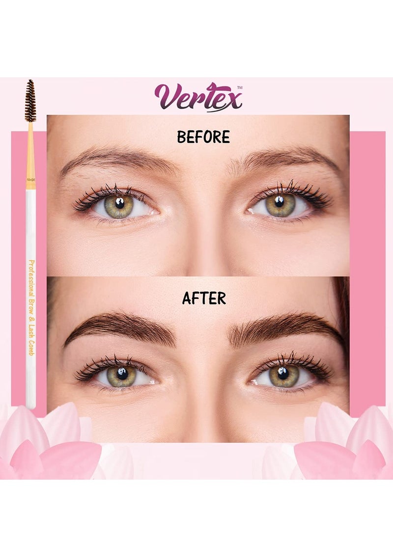 Vertex Eyebrow Brush Spoolie Comb - For Eyebrows Blending Brow Pomade | Small Angled Eyelash Brush For Longer Lashes