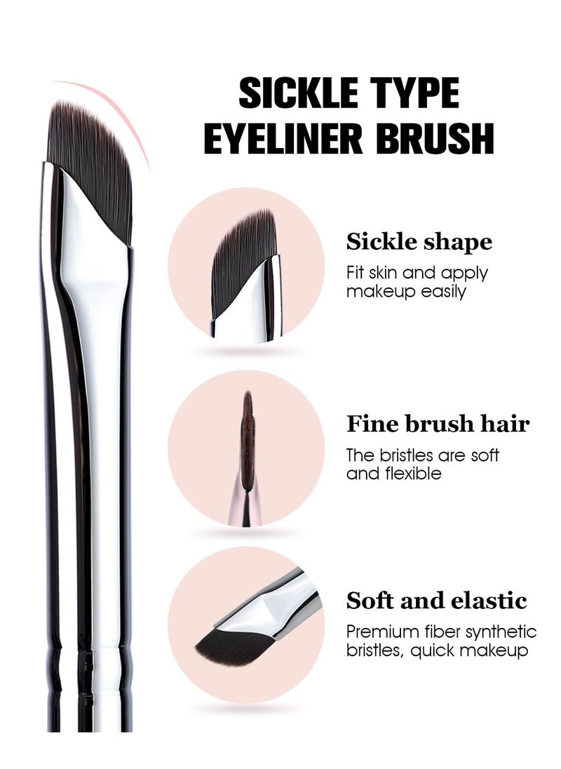 Eyeliner Brush, EIGSHOW Sickle Angled Eyeliner Brush Gel Eye Liner Makeup Brush for Precise Eyeliner Eyebrow Eyelid Ultra Thin with Curved Bristle - Black