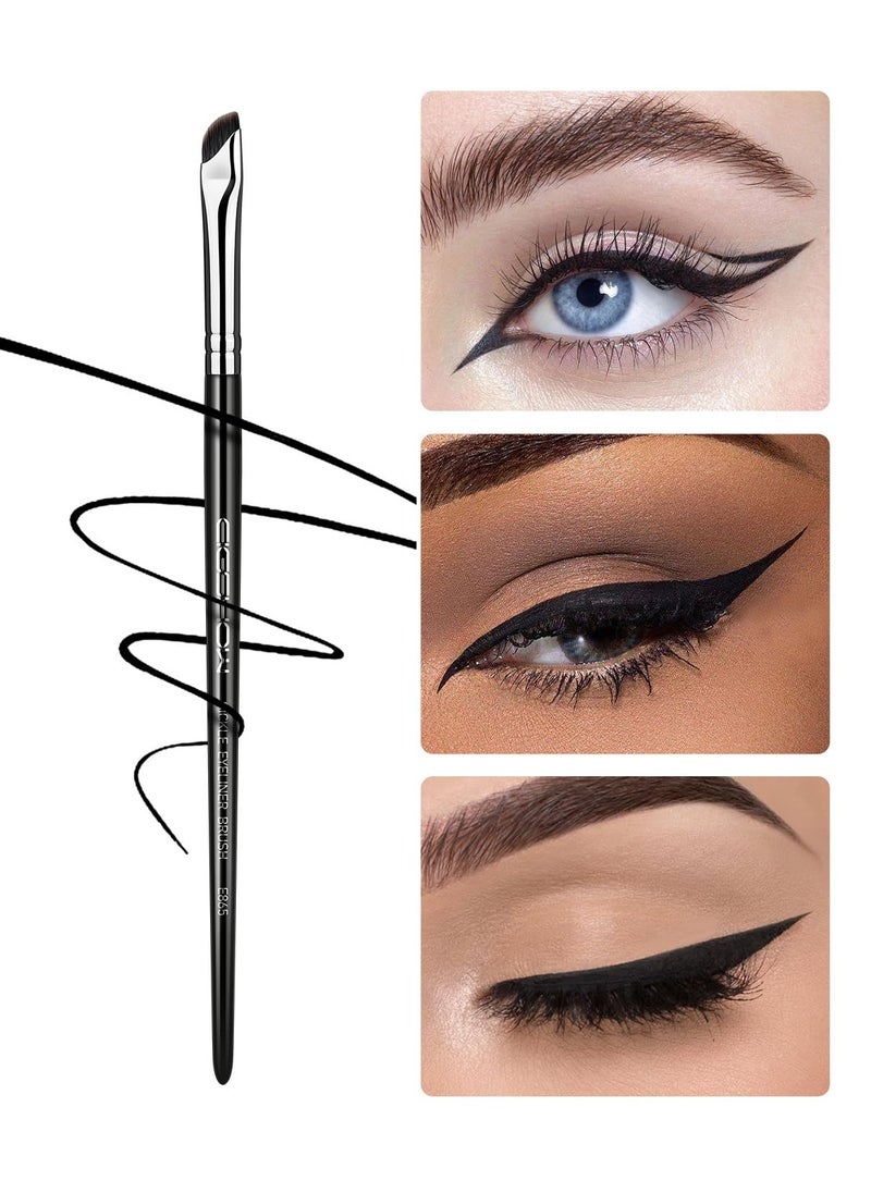 Eyeliner Brush, EIGSHOW Sickle Angled Eyeliner Brush Gel Eye Liner Makeup Brush for Precise Eyeliner Eyebrow Eyelid Ultra Thin with Curved Bristle - Black