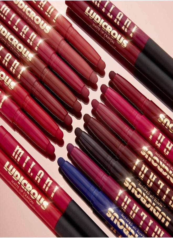 Milani Ludicrous Matte Lip Crayon Long Lasting Cream-to-Matte Lip Color, Matte Lip Color Stock With Glide-On Formula, Vegan & Cruelty-Free ( 120 Can't Even) 1.4g