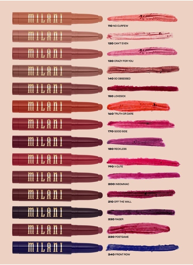 Milani Ludicrous Matte Lip Crayon Long Lasting Cream-to-Matte Lip Color, Matte Lip Color Stock With Glide-On Formula, Vegan & Cruelty-Free ( 120 Can't Even) 1.4g