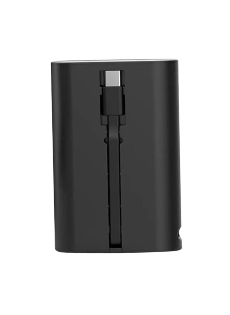 5200mAh Integrated Type-C Magsafe Power Bank with  40W Portable Transparent Design, Pass-Through Charging, Integrated Type-C Cable - Black