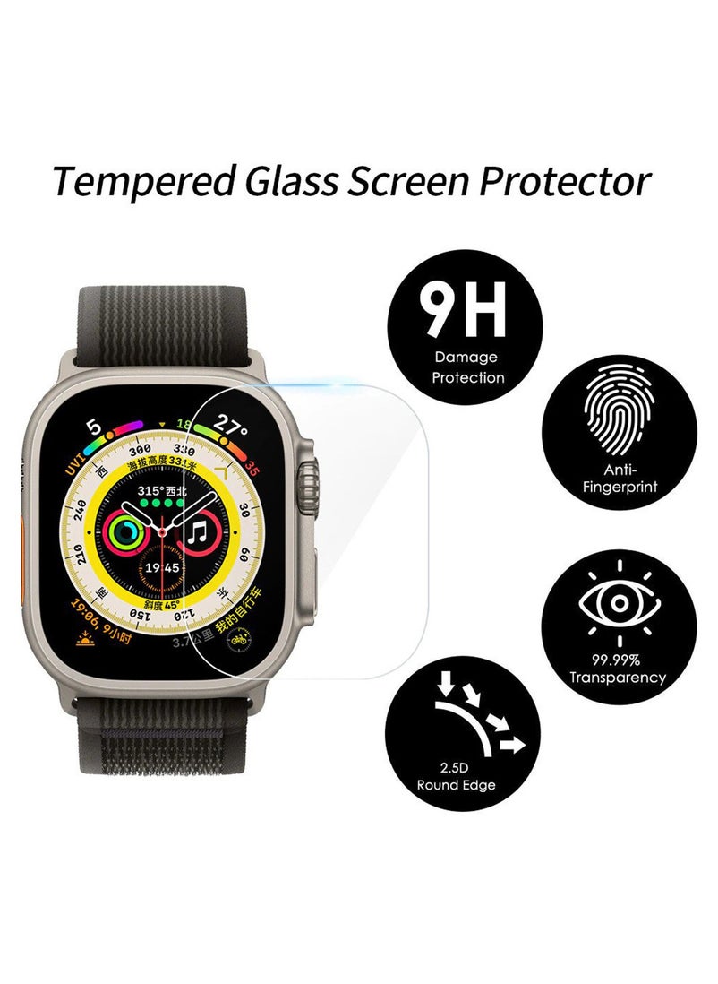 BSNL 3 Pieces 2.5D Clear Automatic Absorption Sensitive Touch Tempered Glass Full Screen Protector for Apple Watch Series 8 Ultra/Pro 49mm