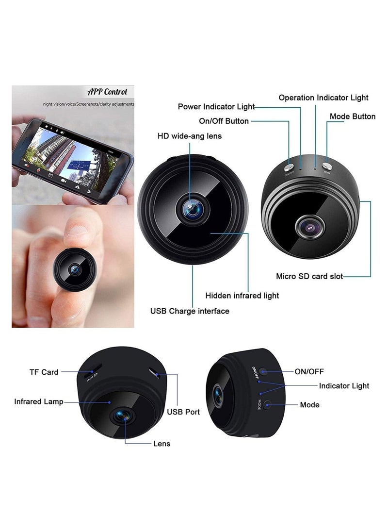 Mini WiFi Hidden Cameras,Wireless Spy Cameras with Video Live Feed, HD 1080P Home Security Cameras, Baby Nanny Cam,Tiny Smart Cameras with Night Vision and Motion Detection.