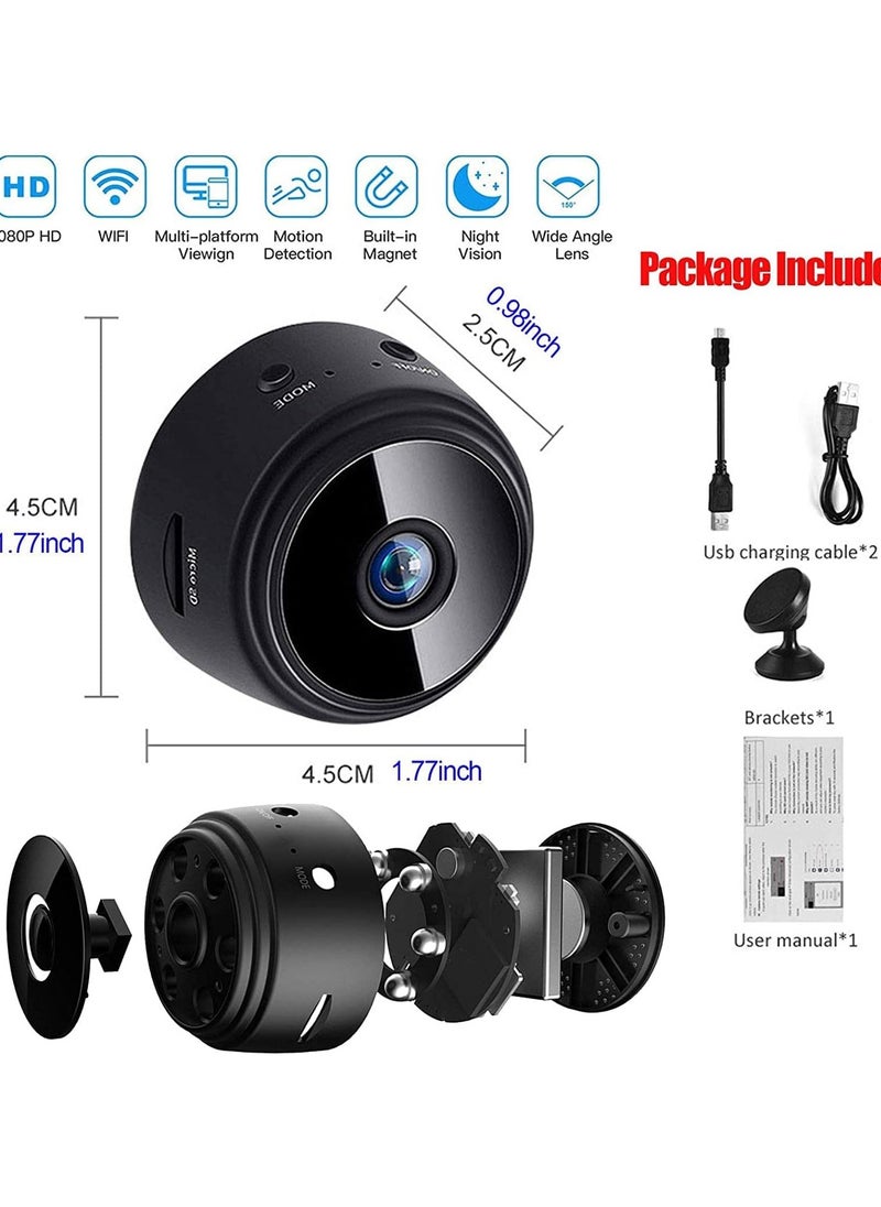 Mini WiFi Hidden Cameras,Wireless Spy Cameras with Video Live Feed, HD 1080P Home Security Cameras, Baby Nanny Cam,Tiny Smart Cameras with Night Vision and Motion Detection.