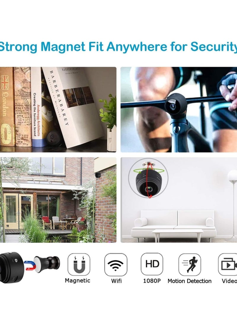 Mini WiFi Hidden Cameras,Wireless Spy Cameras with Video Live Feed, HD 1080P Home Security Cameras, Baby Nanny Cam,Tiny Smart Cameras with Night Vision and Motion Detection.