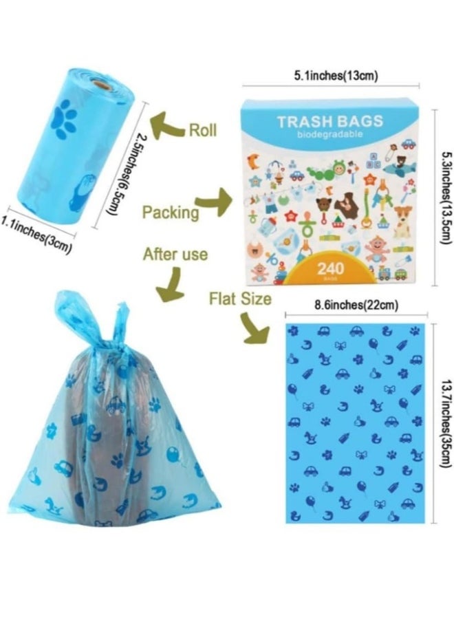 240 Count Value Pack Scented Diaper Bag Refills, Biodegradable baby diaper bag, With Complimentary trash bag dispenser