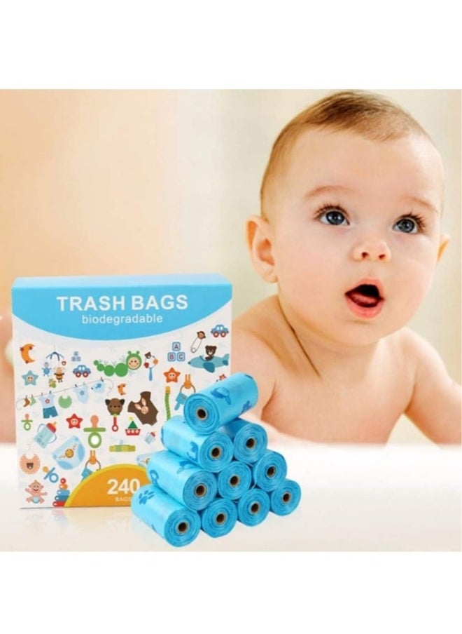 240 Count Value Pack Scented Diaper Bag Refills, Biodegradable baby diaper bag, With Complimentary trash bag dispenser